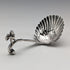 Circa 1890 Swiss antique sterling silver tea caddy spoon with shell and angel decoration